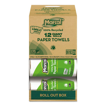 Marcal® 100% Premium Recycled Kitchen Roll Towels, 2-ply, 5 1-2 X 11, 140 Sheets, 12 Rolls-carton freeshipping - TVN Wholesale